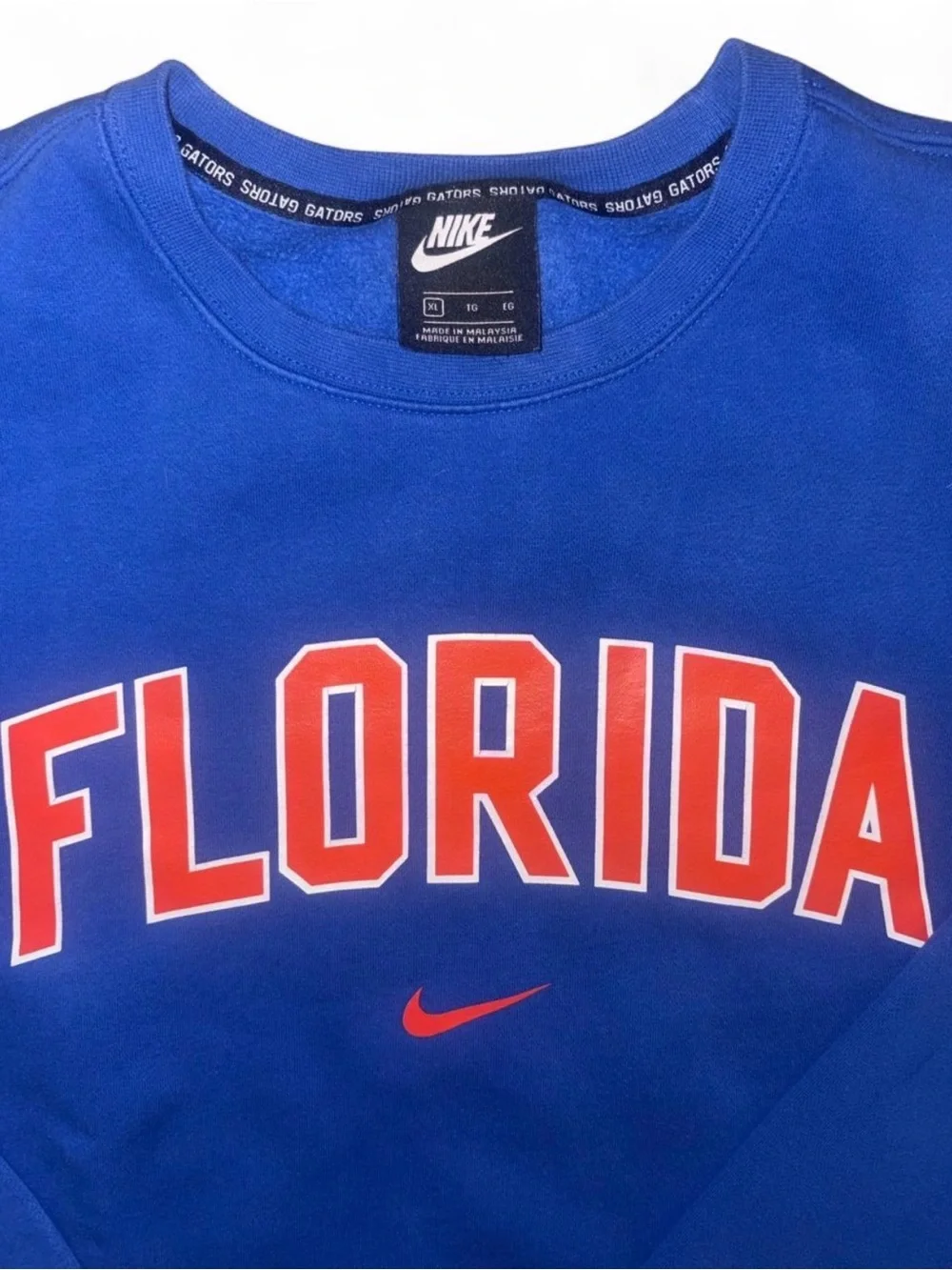 Nike Royal Blue Crewneck Sweatshirt with Orange Florida Logo
